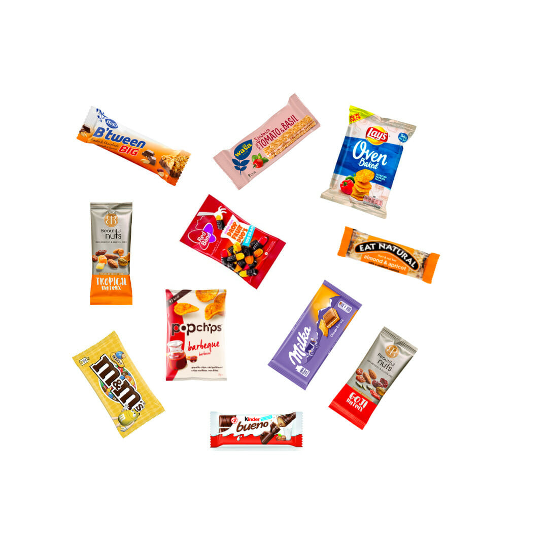 Een mix van verantwoorde en klassieke snacks voor in de snack automaat